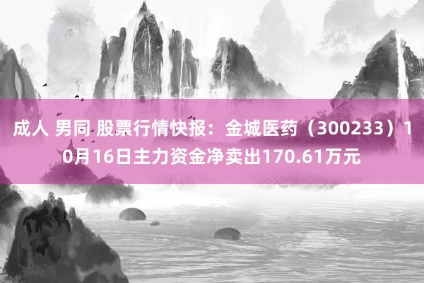 成人 男同 股票行情快报：金城医药（300233）10月16日主力资金净卖出170.61万元