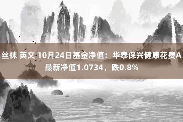 丝袜 英文 10月24日基金净值：华泰保兴健康花费A最新净值1.0734，跌0.8%