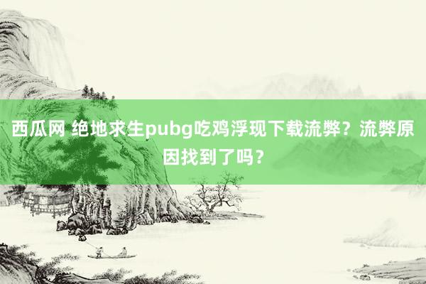 西瓜网 绝地求生pubg吃鸡浮现下载流弊？流弊原因找到了吗？