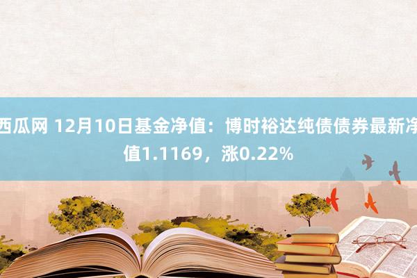 西瓜网 12月10日基金净值：博时裕达纯债债券最新净值1.1169，涨0.22%