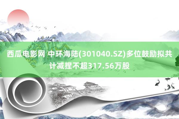 西瓜电影网 中环海陆(301040.SZ)多位鼓励拟共计减捏不超317.56万股