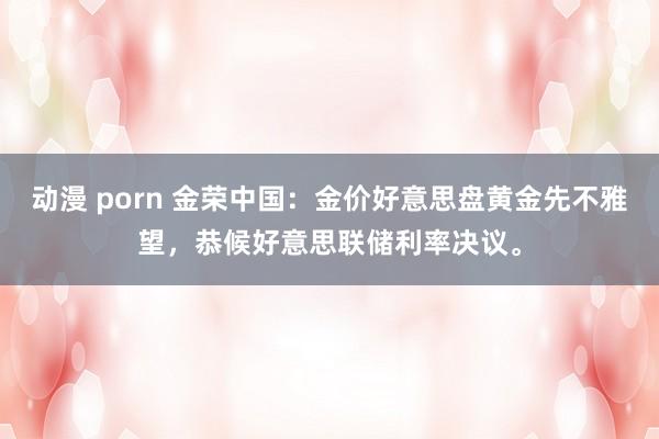 动漫 porn 金荣中国：金价好意思盘黄金先不雅望，恭候好意思联储利率决议。