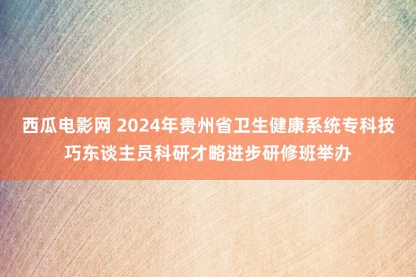 西瓜电影网 2024年贵州省卫生健康系统专科技巧东谈主员科研才略进步研修班举办