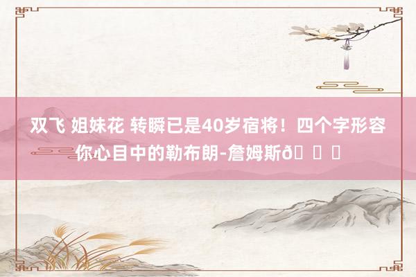 双飞 姐妹花 转瞬已是40岁宿将！四个字形容你心目中的勒布朗