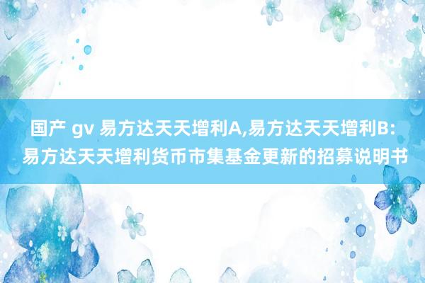 国产 gv 易方达天天增利A，易方达天天增利B: 易方达天天增利货币市集基金更新的招募说明书