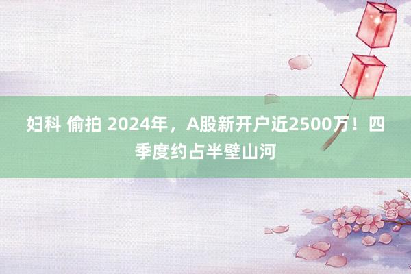 妇科 偷拍 2024年，A股新开户近2500万！四季度约占半