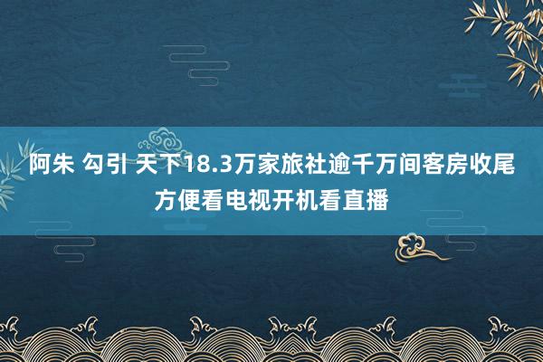 阿朱 勾引 天下18.3万家旅社逾千万间客房收尾方便看电视开